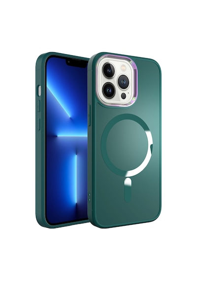 Zore Apple Uyumlu iPhone 13 Pro Max  Magsafe Wireless Şarj Özellikli Stil Kılıf-koyu Yeş Koyu Yeşil