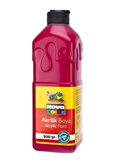 Nova Color Akrilik Boya 500ml Kırmızı - 3 Adet Kırmızı