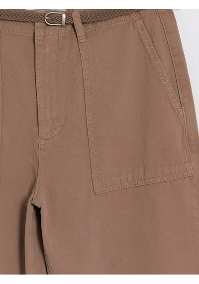 LC Waikiki Lc Waıkıkı Kahverengi Kemerli Loose Fit Kadın Pantolon
