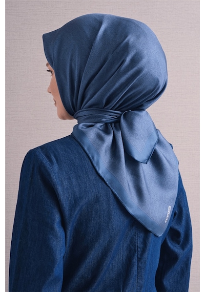 Armine İpek Eşarp 2027 Kış - 9601-81 Mavi Twill