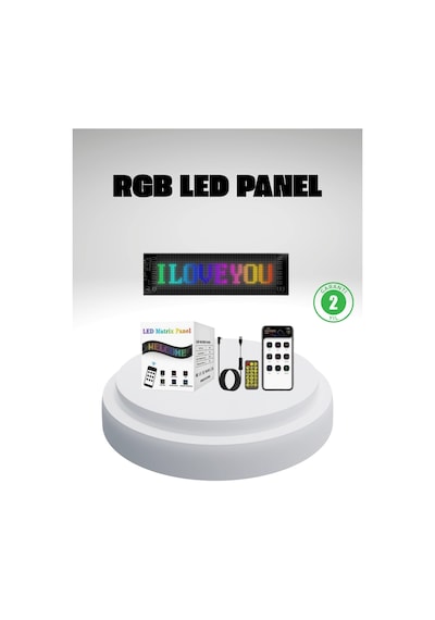 Rgb Led Panel Mobil Uyumlu, Yazı Ve Gıf Destekli, Usb Bağlantılı Dekoratif Ekran Lisinya