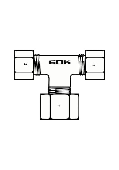 Gok 10-10-8mm Çelik Gaz Borusu Çoklayıcı T Bağlantı Aparatı