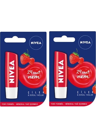 Nivea Çilekli Dudak Bakım Kremi 2 Adet