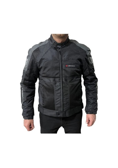 Venom Motosiklet Montu Erkek Black-grey Dynamic V2 Mont 4 Mevsim Motorcu Montu