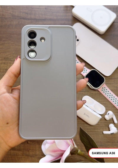 Samsung Galaxy A36 Uyumlu Kamera Korumalı Darbeye Dayanıklı Renk Atmayan Keep Silikon Kılıf Gri