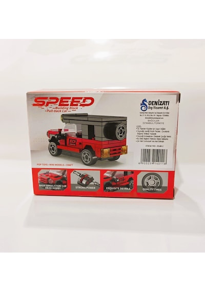 Speed Stil Araba Süper Yapı Blokları Modeli Yarış Arabası Model Kırmızı
