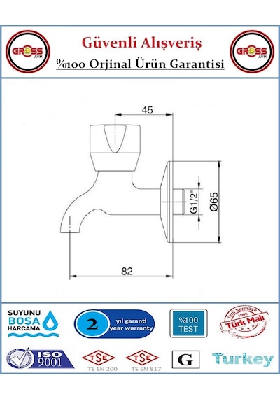 Şahinler Kısa Musluk - %100 Prinç