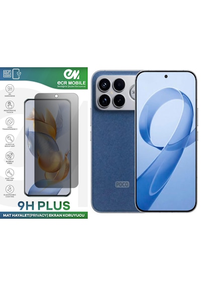 Poco F8 Ultra İle Uyumlu Mat Hayalet Privacy 9h Kırılmaz Nano Ekran Koruyucu
