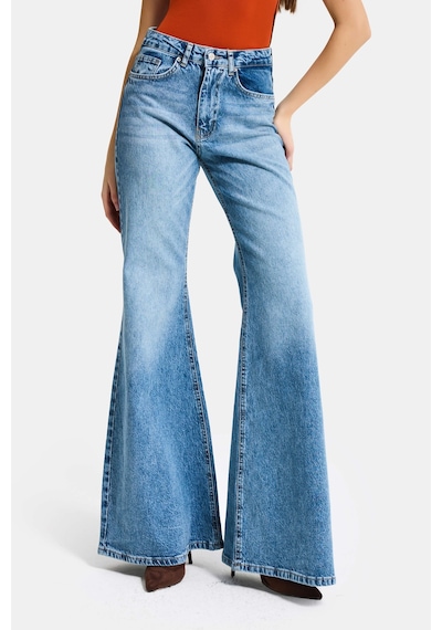 Itsbasic Kadın Mavi 4s6-4 Mry Flare Fit Komfort Kumaş Denim Jean