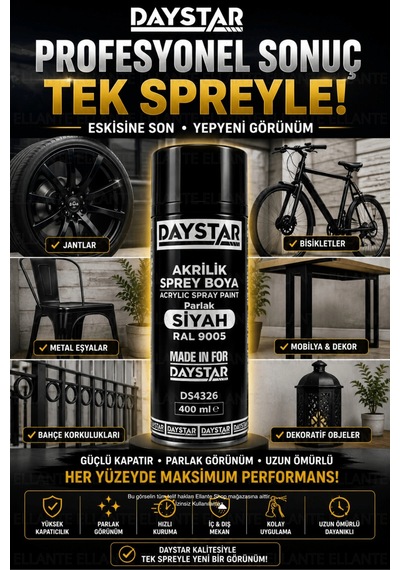 Parlak Siyah Akrilik Sprey Boya Ral 9005 400 Ml Hızlı Kuruyan Yüksek Kapatıcılı Metal Ahşap Plastik Çok Renkli Parlak Siyah Akrilik Sprey Boya Ral 9005 400 Ml Hızlı Kuruyan Yüksek Kapatıcılı Metal Ahşap Plastik Çok Renkli
