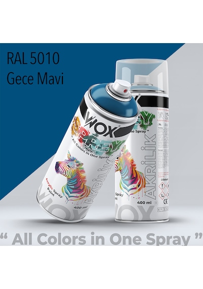 Wox Akrilik Sprey Boya, Ral 5010 Gece Mavisi 400 Ml. 5010