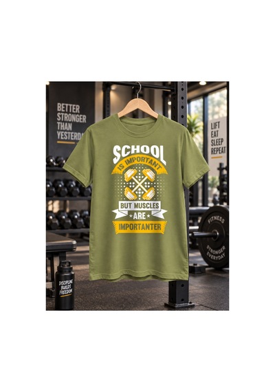 Segungear School Erkek Regular Fit Baskılı Spor Tişört Haki - 931637380 Haki