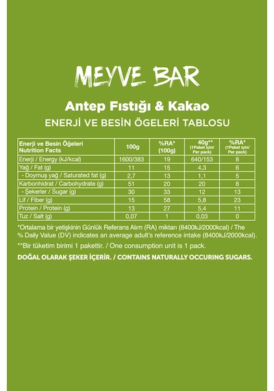 Fellas Meyve Bar 40 G Süper İkili Kutu 24 Adet - Antep Fıstıklı X 12 Adet + Hindistan Cevizli X 12 Adet Fellas Meyve Bar 40 G Süper İkili Kutu 24 Adet - Antep Fıstıklı X 12 Adet + Hindistan Cevizli X 12 Adet