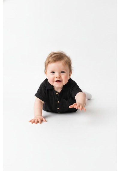 Tiffany Baby & Kids Müslin Black Tasarımlı Gömlek Siyah