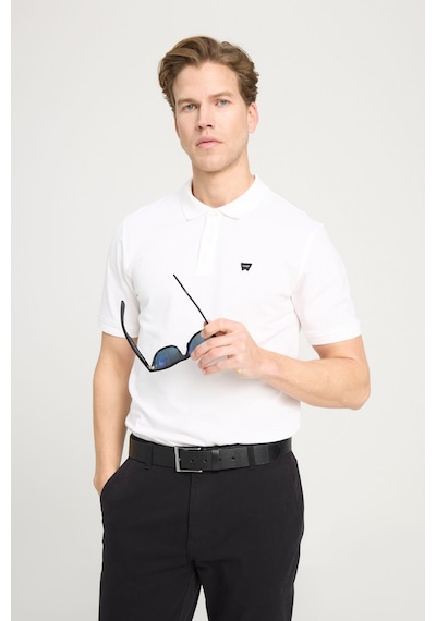 Wrangler Kısa Kollu Polo T-shirt Beyaz Erkek Kısa Kol T-shirt 000000000101989664 Beyaz