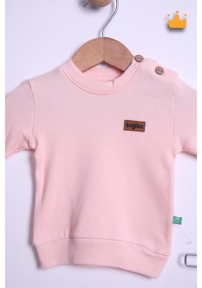 Babyhola Kız Erkek Bebek Çocuk Takım Pamuk Düğmeli Alt Üst Takım 23631 Pembe