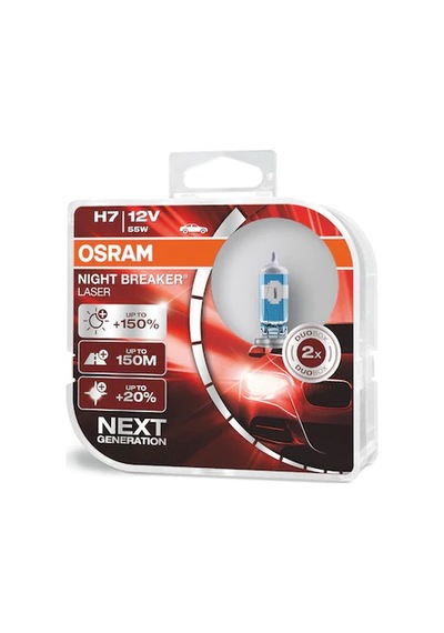 Osram Night Breaker Laser H7 Ampul Takımı %150 Daha Fazla  Işık