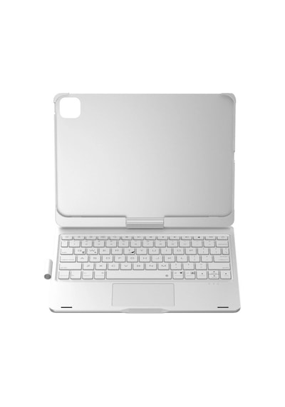 İpad Uyumlu Pro 11 2024 F11 Ats Kılıf Magic Dönen Klavyeli Tablet Kılıf - Gümüş - 100 Diğer
