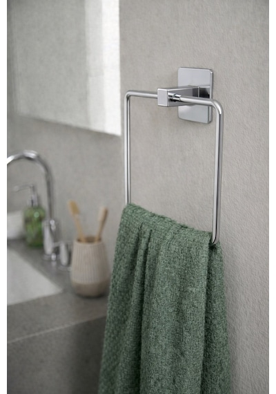Sas Haus Yapışkanlı Krom Kare Havluluk Duvar Tipi Delme Gerektirmez Banyo Havlu Askılığı S-130 - Ktk Kont Serisi