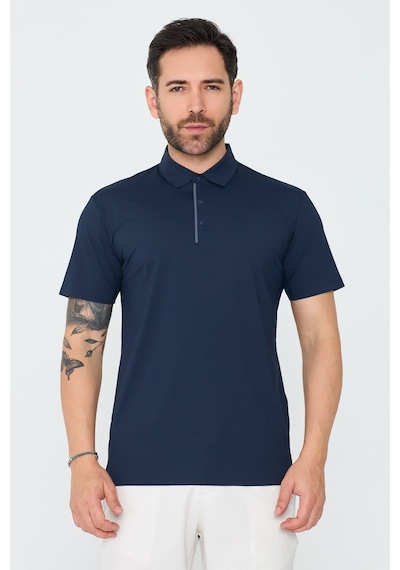 Lacivert Üç Düğmeli Polo Yaka Tişört Navy