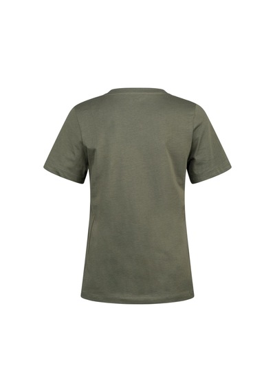 2as Alone Baskılı V Yaka Kadın T-shirt 413 Haki