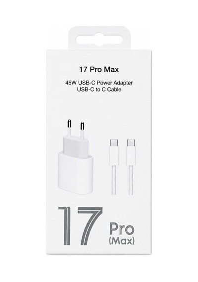 Solgun Apple iPhone Uyumlu Uyumulu 17/pro/pro Max Şarj 45w Usb-c Adaptör Type-c To Type-c Kablo
