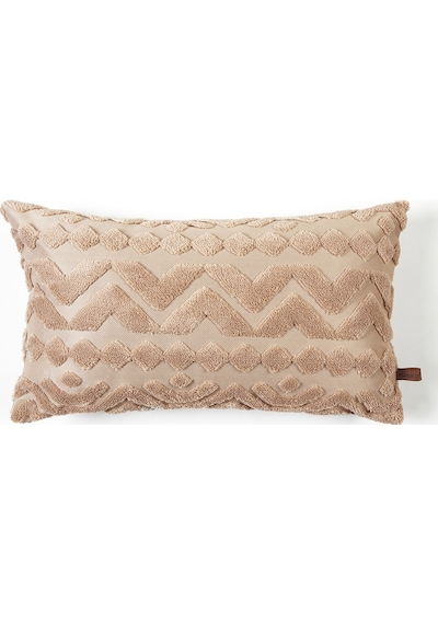 Bohem Özel Tasarım Punch Panç Desen Dekoratif Dikdörtgen Kırlent Kılıfı 28x50 cm Letta Natural