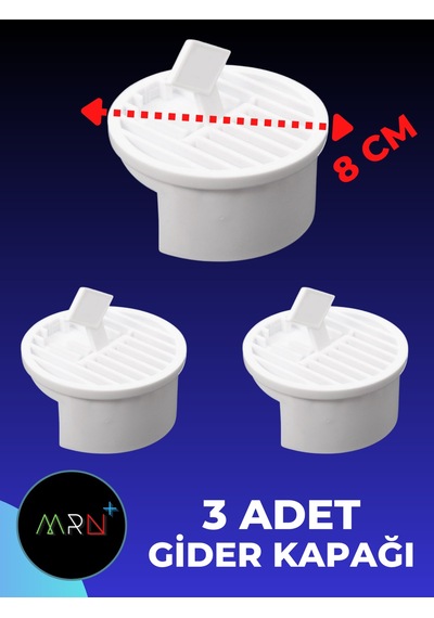 Mirvano 3 Adet, Gider Kapağı,yer Süzgeci, Izgarası Plastik Gider Kapağı Beyaz