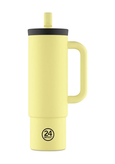 Straw Cup Citrus Pipetli Paslanmaz Çelik Termos 800 Ml Sarı