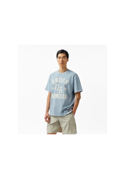 Under Armour Heavyweight Varsity Oversize Erkek Mavi T-shirt 1390179 Mavi