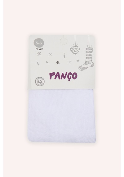 Panço Kız Çocuk Pamuklu Beyaz Külotlu Çorap 9942gk11001