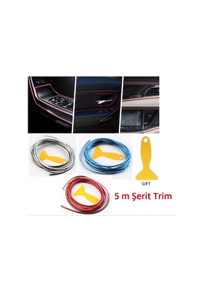 Araba Dekorasyon Şeridi 5 Metre Trim Şeridi Çok Renkli