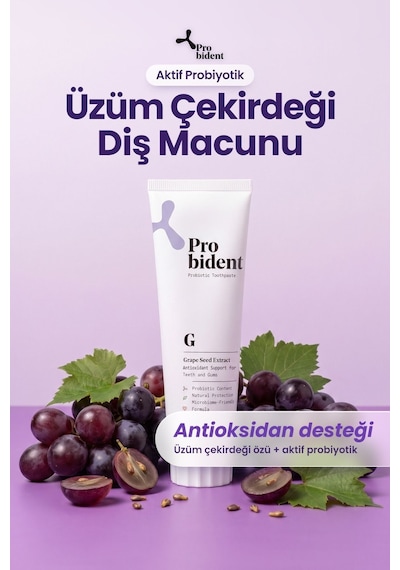 Probident Üzüm Çekirdeği Özütü İlaveli Probiyotik Diş Macunu 75 ML