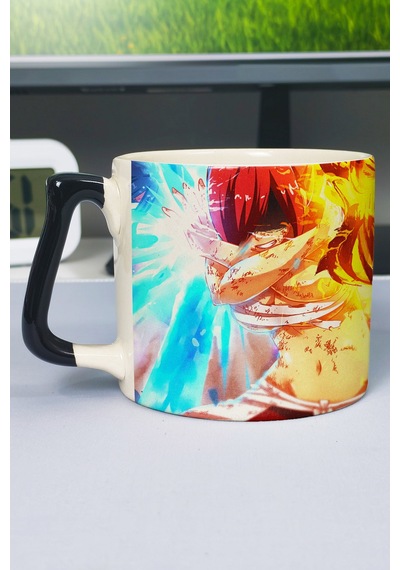 Fairy Tail Anime Baskılı Seramik Lüks Kupa 1 Adet Özel Siyah Kulp Dalga Kulp V3d Çok Renkli