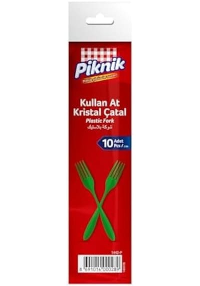 Piknik Kullan-at Kristal Çatal 10'lu Renk'li 1442 Açık
