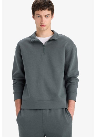 Defacto Boxy Fit Dik Yaka Yarım Fermuarlı Skuba Dalgıç Kumaş Sweatshirt E9363ax25augn498 Yeşil Defacto Boxy Fit Dik Yaka Yarım Fermuarlı Skuba Dalgıç Kumaş Sweatshirt E9363ax25augn498 Yeşil