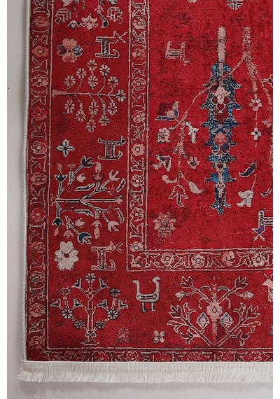 Blghome Dokuma Tabanlı Dijital Baskı Halı Blg3810 Kırmızı