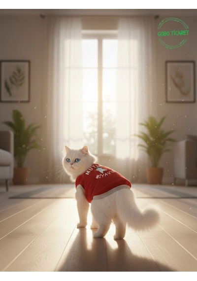 Mutlu Miyav'lar Yılbaşı Temalı Kedi Ve Köpek Kıyafeti Elbisesi Noel Tasarımlı