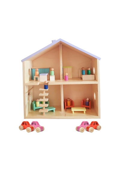 Woodnjoy Wood & Joy Doğal Ahşap Evcilik Ev, Evcilik Seti Ve Ahşap Oyuncak Seti