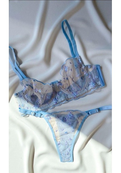 La Linaa Flora Buz Mavisi Kadın Bralet Takım-buz Mavisi Buz Mavi