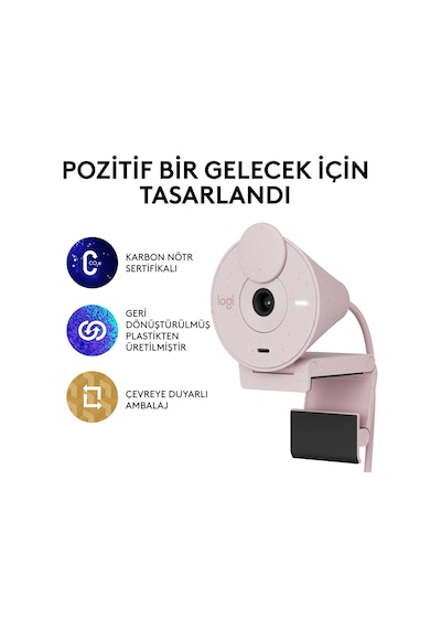 Logitech Brio 300 Full HD Webcam - Pembe 960-001448