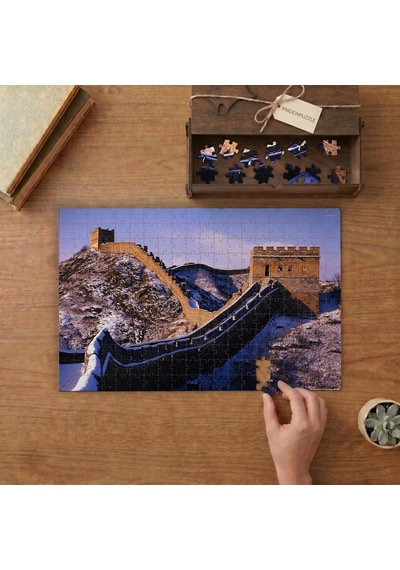 Karlı Çin Seddi Tasarımı 240 Parça Ahşap Puzzle Ahşap Kutuda Mpy40423