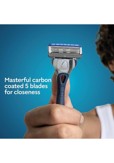 Wilkinson Erkek Tıraş Bıçağı Hydro 5, Cilt Nemlendirici, Karbon Kaplı Bıçak, Tıraş Bıçağı, 1 Yedek Bıçaklı Erkek Tıraş Bıçağı
