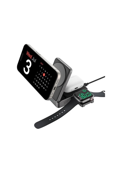 S-link Sw-cwf116 Siyah Telefon Kulaklık Akıllı Saat 15w 3 İn 1 Magsafe Qi2 Kablosuz Şarj Cihazı Çok Renkli