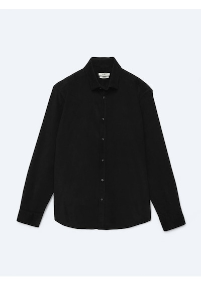 Kip Siyah Fitilli Regular Fit Dokuma Kadife Casual %100 Pamuk Gömlek Siyah Kip Siyah Fitilli Regular Fit Dokuma Kadife Casual %100 Pamuk Gömlek Siyah