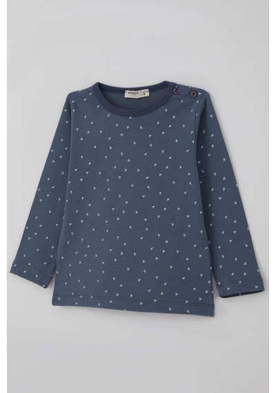 Breeze Erkek Bebek Pijama Takımı Minik Üçgenler Desenli 9 Ay-3 Yaş, Füme Füme