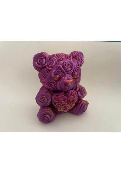 Romantik Dekoratif Gül Ayı Biblo Sevgiliye Hediye Altın-mor Rose Bear Altın Mor Ve Kırmızı 01