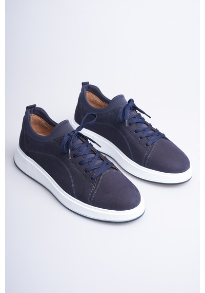 Fame Step Hakiki Deri Erkek Sneaker Ayakkabı Günlük Rahat Ortopedik Spor Como Lacivert