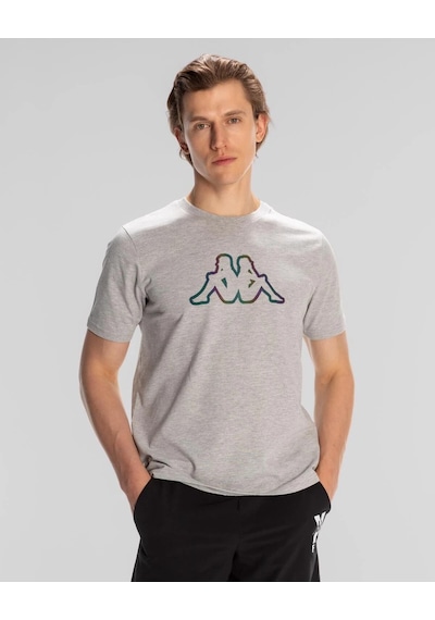 Kappa Logo Aura Erkek Gri Regular Fit Tişört Siyah
