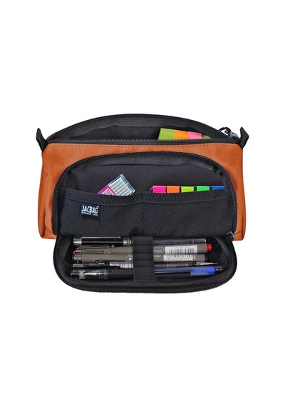 Jacbag Prime Xl-lastik Ayraçlı İki Bölmeli Kalem Kutusu Prime Xl-kiremit renkli